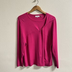 Calvin Klein Hot Pink Fuchsia Twist Front Sweater XL